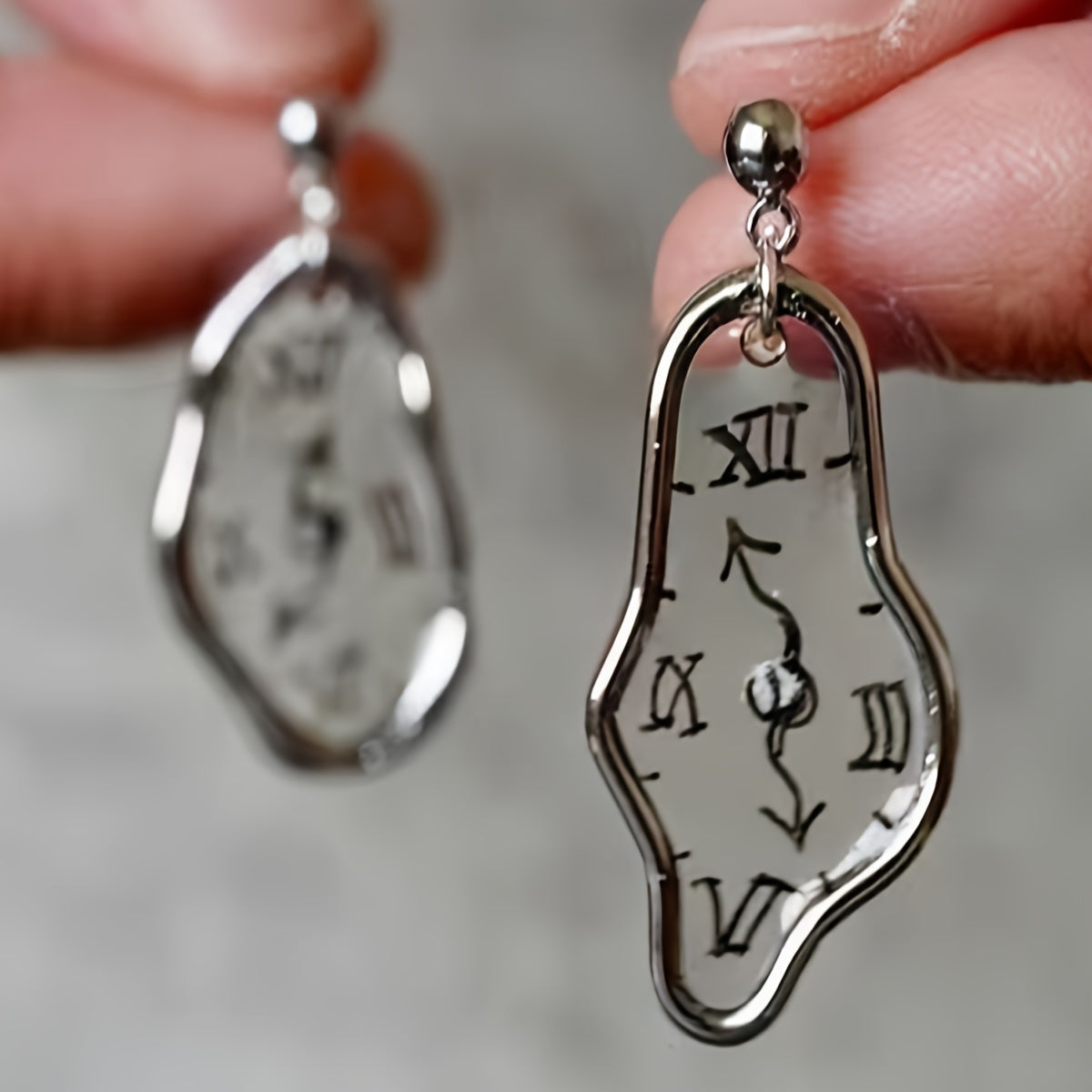 A Pair of Minimalist And Stylish Elegant Watch Design Handmade Earrings Stud Dt203
