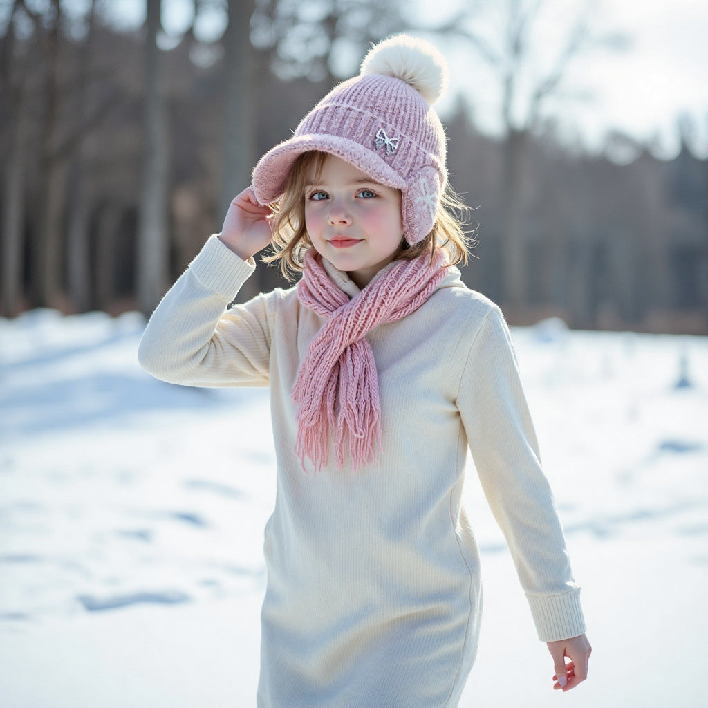 New Small Fragrant Pearl Butterfly Knot Hat for Autumn And Winter