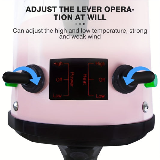 2800W Low Noise Pet Dog Cat Grooming Hair Dryer with 2.5M Hose, 3 Different Nozzles, and Heater