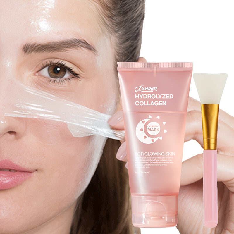 Collagen Face Mask with Niacinamide, Hyaluronic Acid, Brush