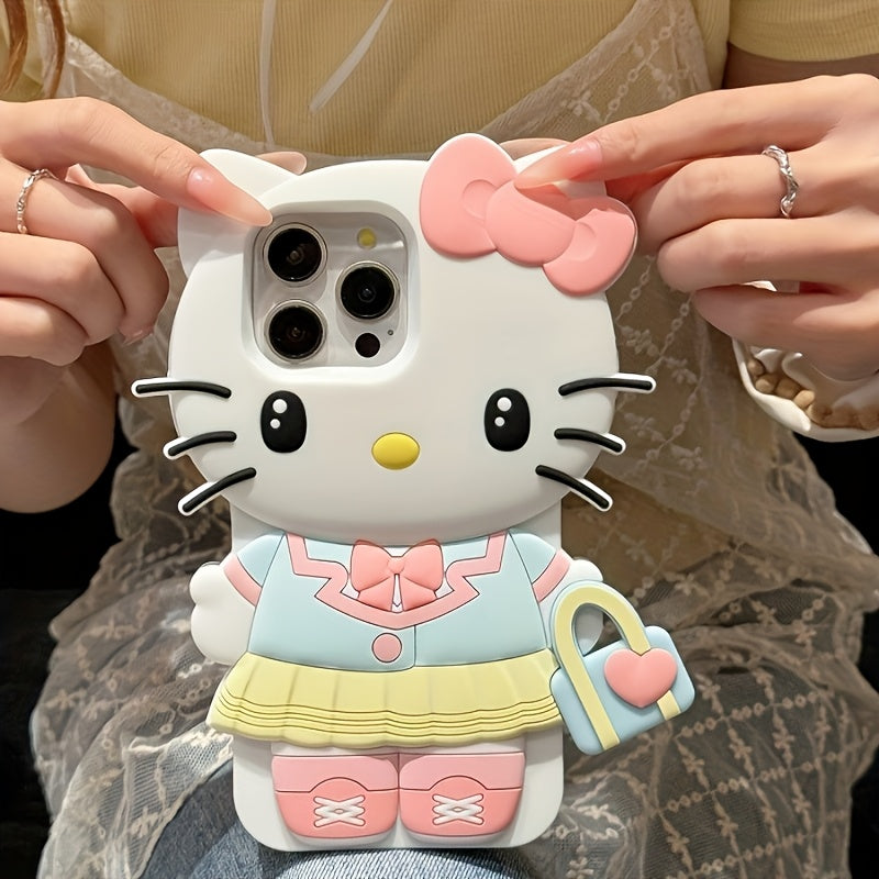 Licensed Cartoon Handbag for Kuromi Compatible with Iphone 16 Pro Max/15/14/13/12/11 Phone Cases, Apple 14 Pro Drop-Resistant Phone Protective Case.