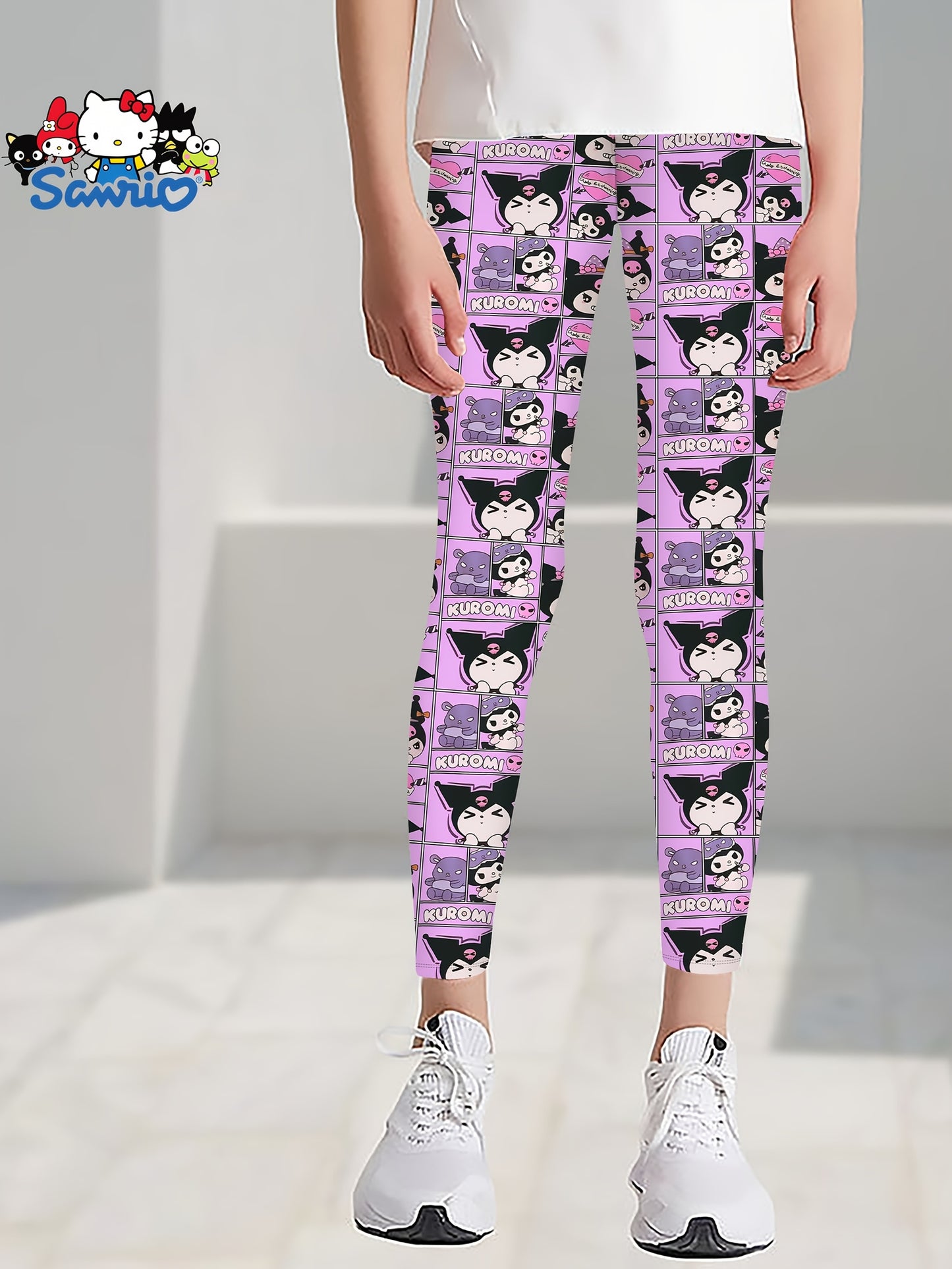 For Hello Kitty & for Kuromi 3D Print Slim Yoga Pants for Girls - Cute Cartoon Design, Soft & Comfortable, Perfect for Casual or Active Wear, All-Season Wear, Casual Wear Pants | Playful Design Pants | High-quality Print, for