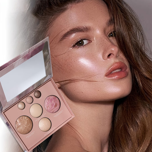 Best Baking Palette - Full Size Includes Bronze, Blush & Setting Powder Multicolour Waterproof Highlighter Concealer Smudge-Proof for Travel.