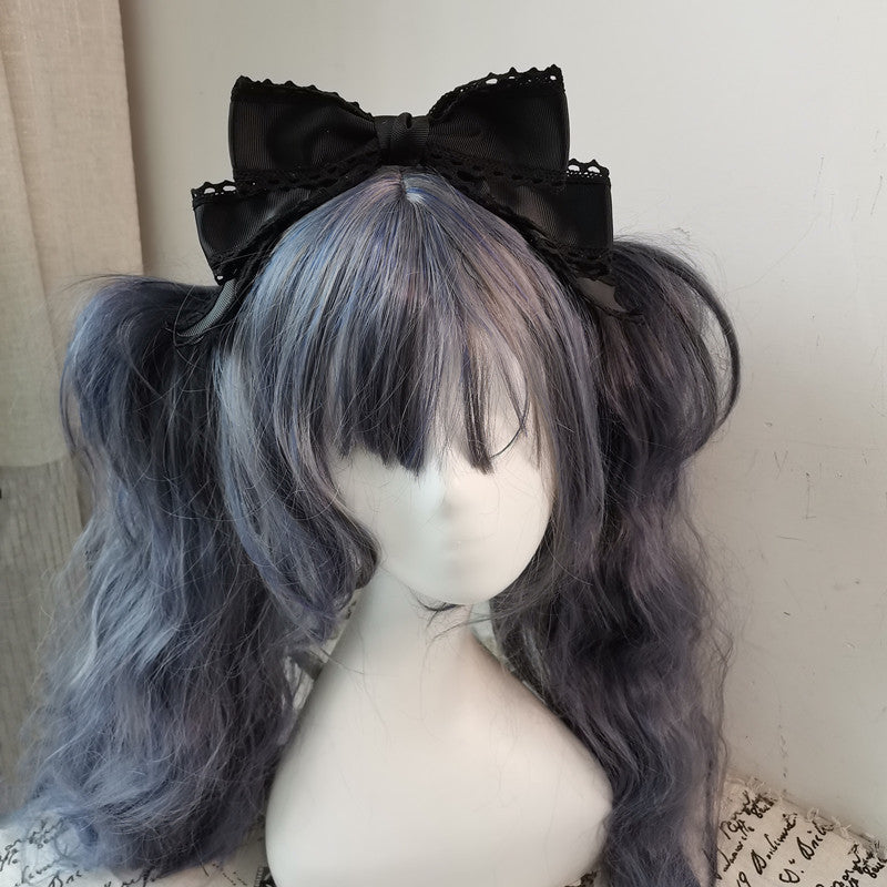Chic Handmade Lolita style Bow Hairpin - Polyester & Spandex, Perfect for Cosplay & Anime Fashion Accessories
