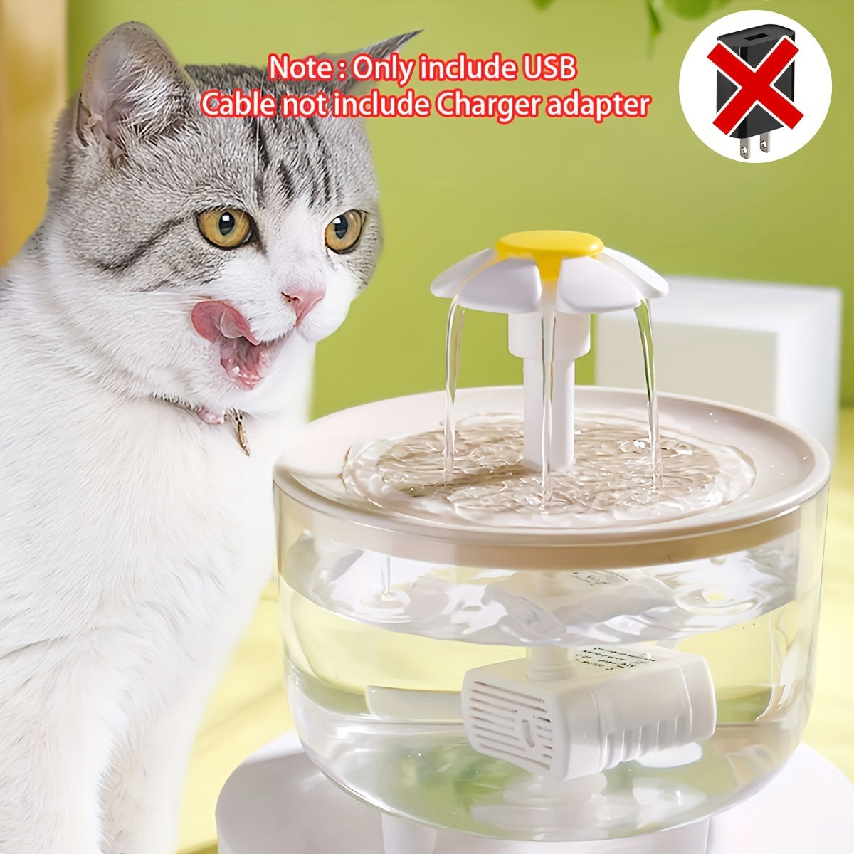 [1pc Quiet Fountain] 1pc Whisper Quiet Pet Water Fountain, 1.5L Usb-Powered | Automatic Circulation, Easy Clean Design for Cats & Small Pets, No Battery Required
