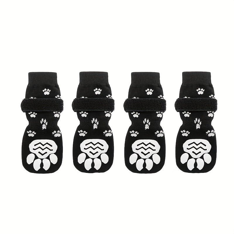 Anti-slip, Dog, Socks, Adjustable, Paw, Protector, Indoor, Black