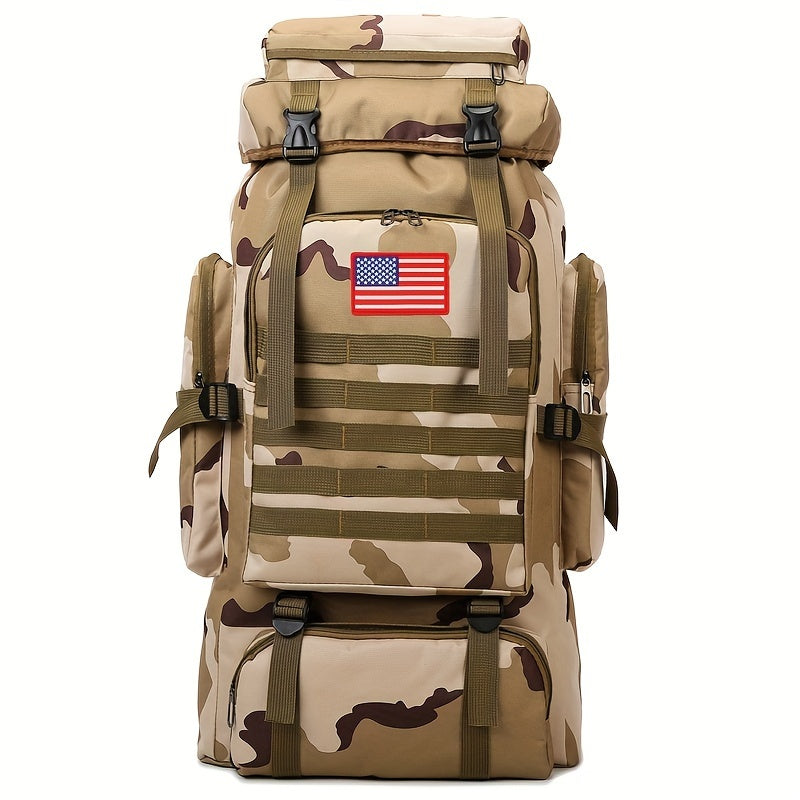 80L Hiking Backpack - Durable Oxford, Adjustable Straps, Multiple Compartments | Ideal for Outdoor Adventures, Camping, Travel