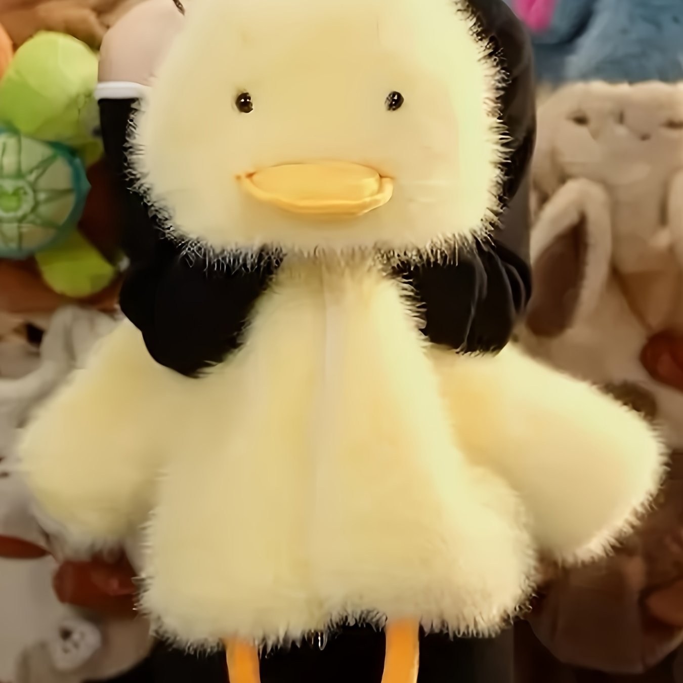 Girls' Winter Coat - Cute Duck Design with Fluffy Hood, Thick Insulated Zipper Front, Long Sleeve & Polyester Fill, Perfect for Halloween & Christmas, Cozy Outerwear, Playful Design, Soft Texture