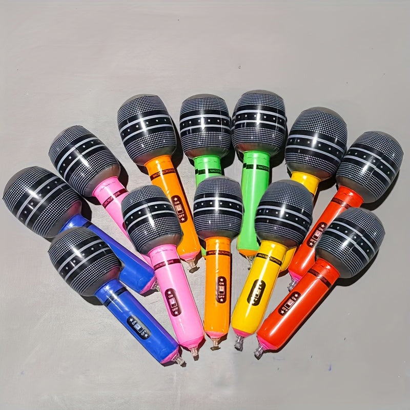 [12pcs Inflatable Microphone] 12pcs Inflatable Microphone Covers | Modern Style, No Electricity Required, No Feathers | for Christmas, Halloween, Hanukkah, Thanksgiving, Birthday Party and Music Festival Celebrations
