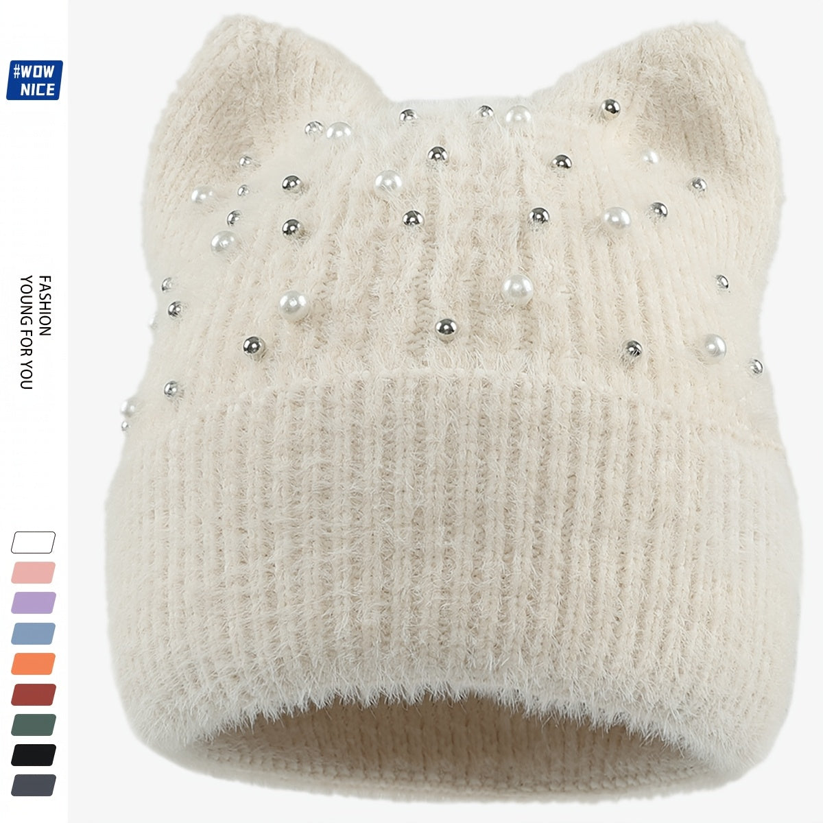 1pc Thick Plush Winter Beanie Hat