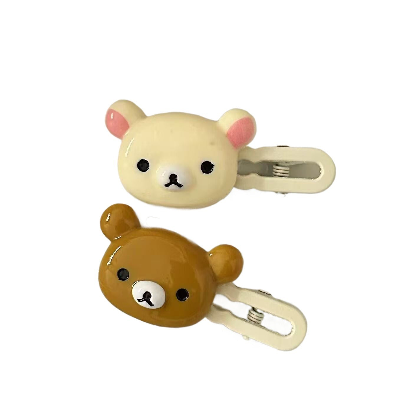 [Cute | Bear] Set of Cute Bear Hairpins | Preppy Headdress Plastic Hair Accessories | Sweet Style Animal Hairpins with Girly Heart & Duck Beak Design, Perfect for Little Girls