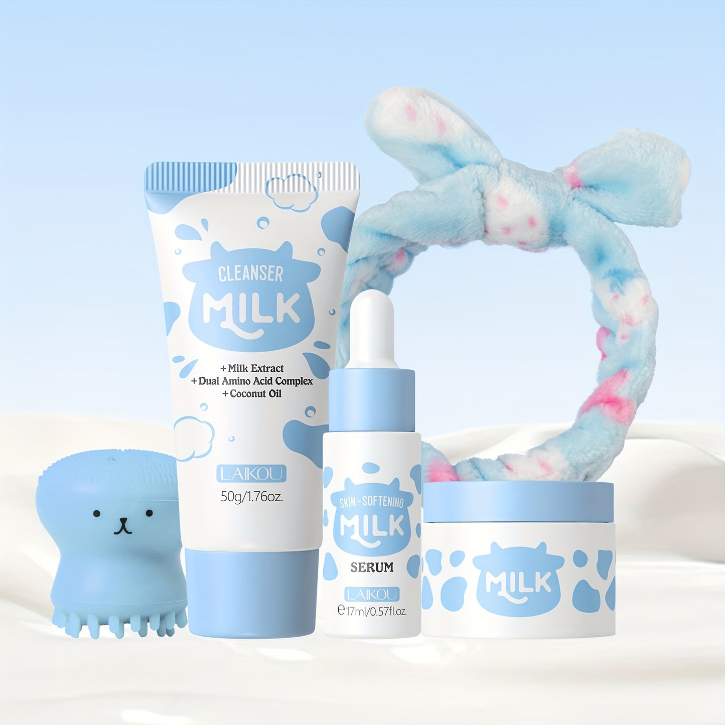 LAIKOU 5pcs Milk Skincare Set for Moisturizing Routine