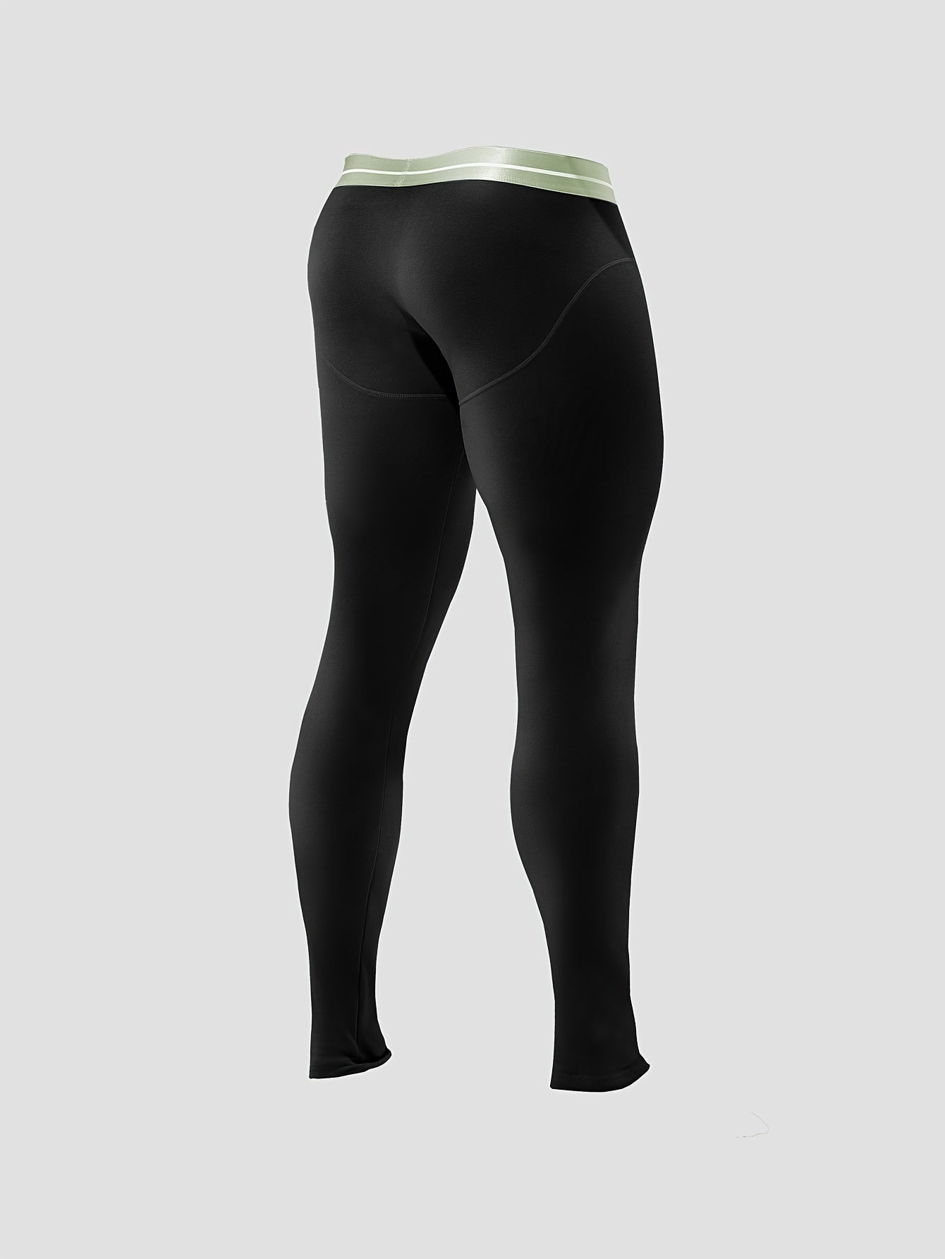 Men's Thermal Underwear Winter Warm Flocked Base Layer Pants - Heavy-Duty, All-Season & Elastic Fit for Cold Weather.