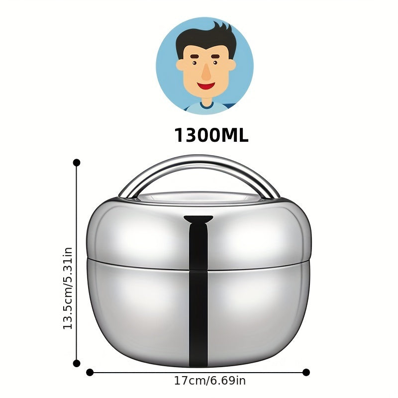 Stainless Steel Lunch Box – Insulated, Leakproof, Double-Layer