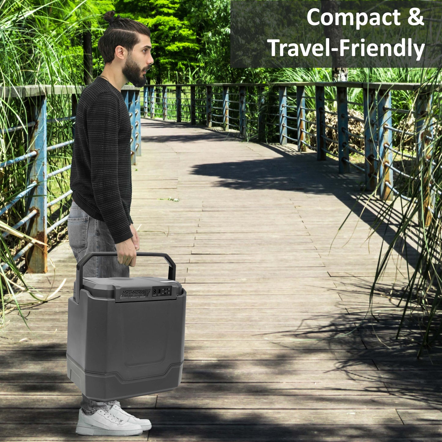 33L Electric Cool Box for Car & Home - Hot & Cold Thermoelectric Cooler, 12V DC & 240V AC, Portable Camping Fridge for Travel, Picnic, Office, Boat, Energy Efficient, Durable Design, Dual Power Compatibility