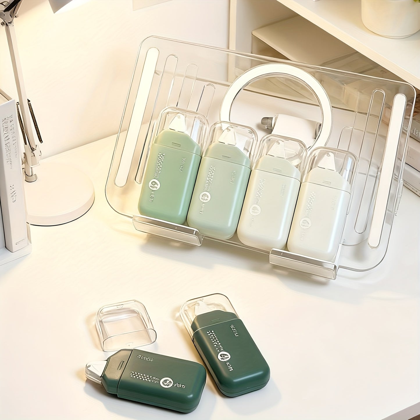 6 Tubes/6 Roll Set (4 Color Variants) All-in-One Double-Sided Glue Stick/Adhesive Tape Kit.