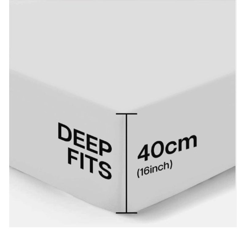 4B 40CM Extra Deep Fitted Sheets with All Around Elastic, Secure Fit for Thick & Pillow Top Mattresses,