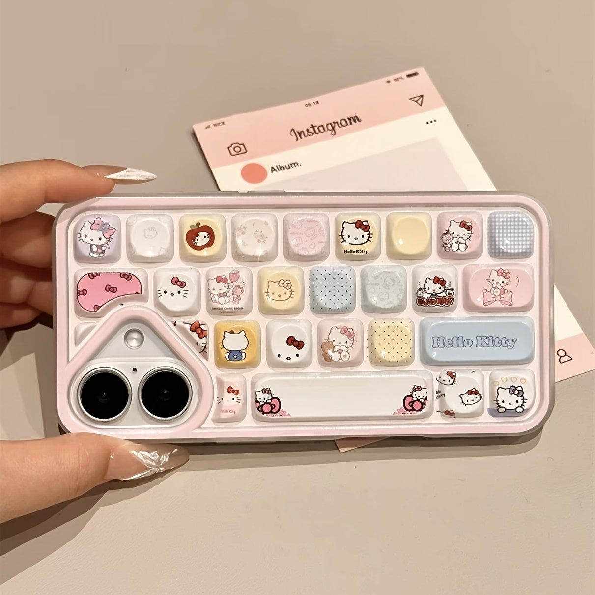 [Hello Kitty Shockproof Phone Case] Authorized Sanrio Hello Kitty 2025 New Trendy Keyboard Shockproof Phone Case Suitable for Apple Iphones/16/16Pro/15Promax/15Pro/15/14/14Pro/14Promax/13/13Pro/13Promax/12/12Pro/12Promax/11/1