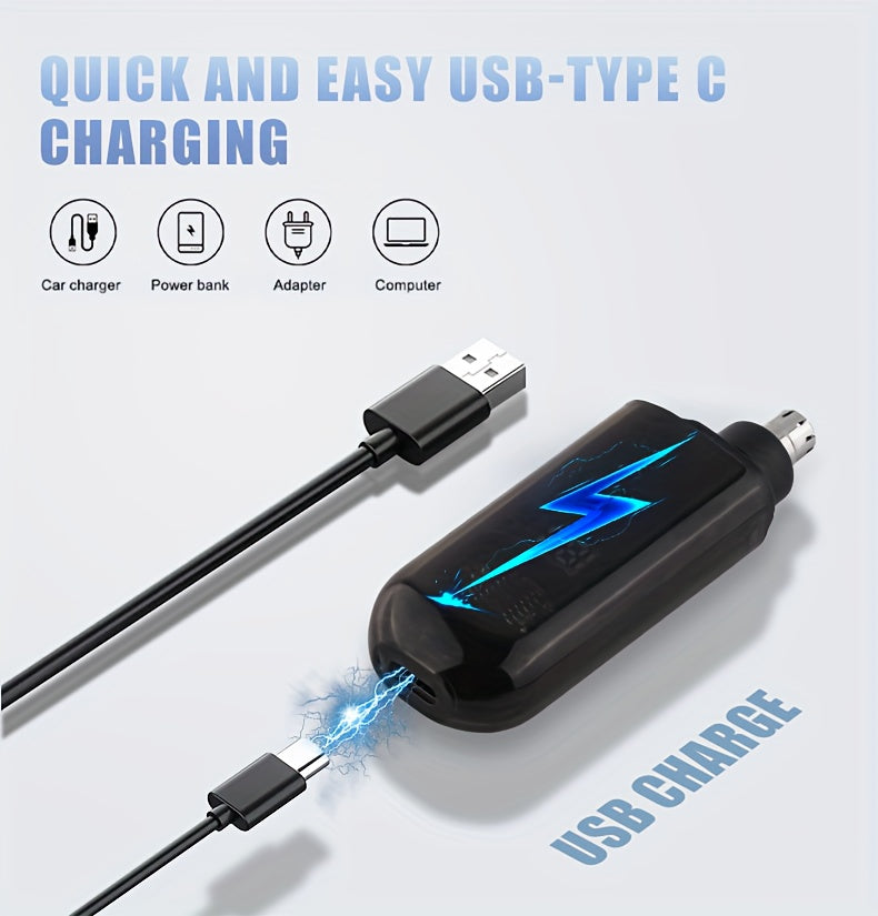 WEEME Men'S USB-Powered Ear & Nose Hair Trimmer with LCD Display.