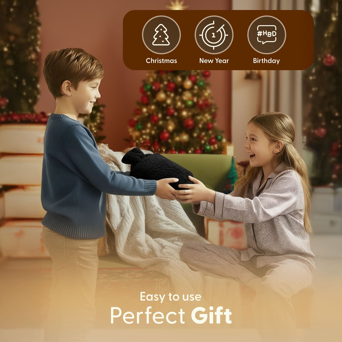 Cosy Hot Water Bottle with Plush Cover