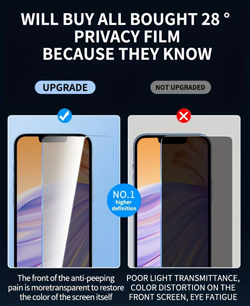 [Privacy Screen] 3pcs Full Cover Privacy Screen Protector | for iPhone 11 12 13 PRO MAX, iPhone 14 Pro 15 Pro Max, iPhone 14 Plus 15 Plus | Tempered Glass Privacy Glass Film
