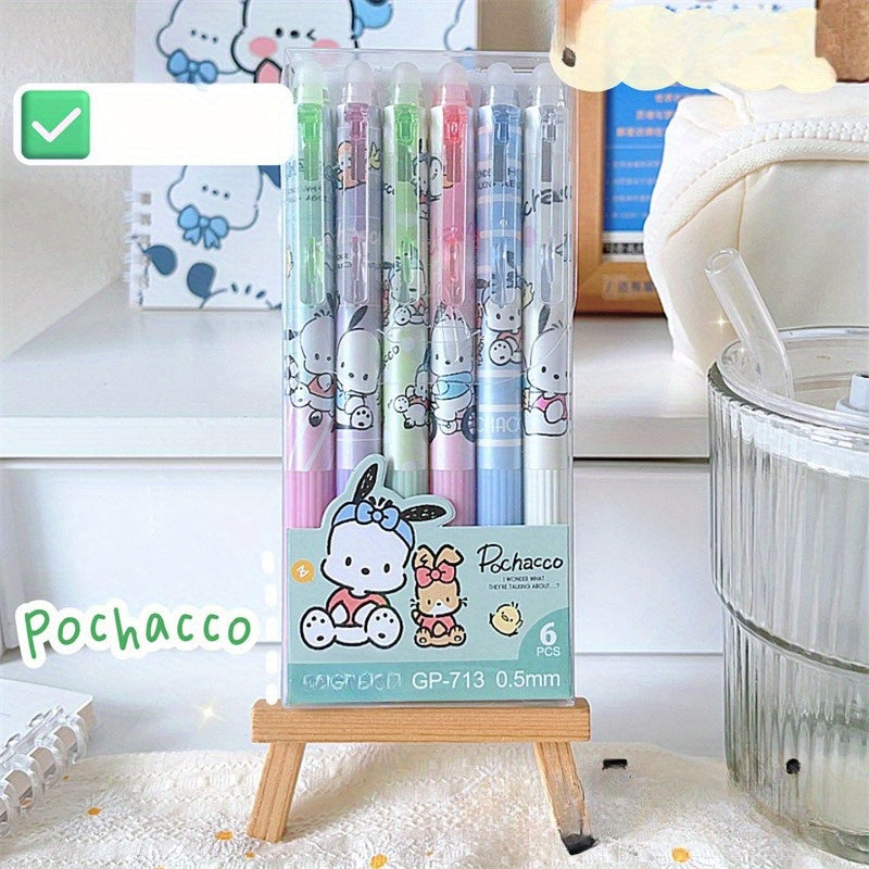 Random one! Sanrio Kulomi boxed erasable gel pen cute eraser Faux Leather case still pen ST crystal blue