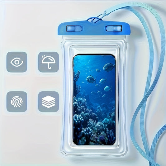 1PSC/2pcs new four-color optional summer waterproof mobile phone bag air hemming thickened mobile phone case waterproof bag, waterproof mobile phone case universal mobile phone of various sizes, suitable for beach cruise trav