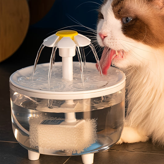 [1pc Quiet Fountain] 1pc Whisper Quiet Pet Water Fountain, 1.5L Usb-Powered | Automatic Circulation, Easy Clean Design for Cats & Small Pets, No Battery Required