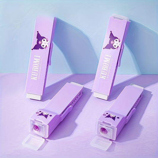 () Sanrio Kuromi Multi-function Push and Pull Rubber pencil sharpener Set