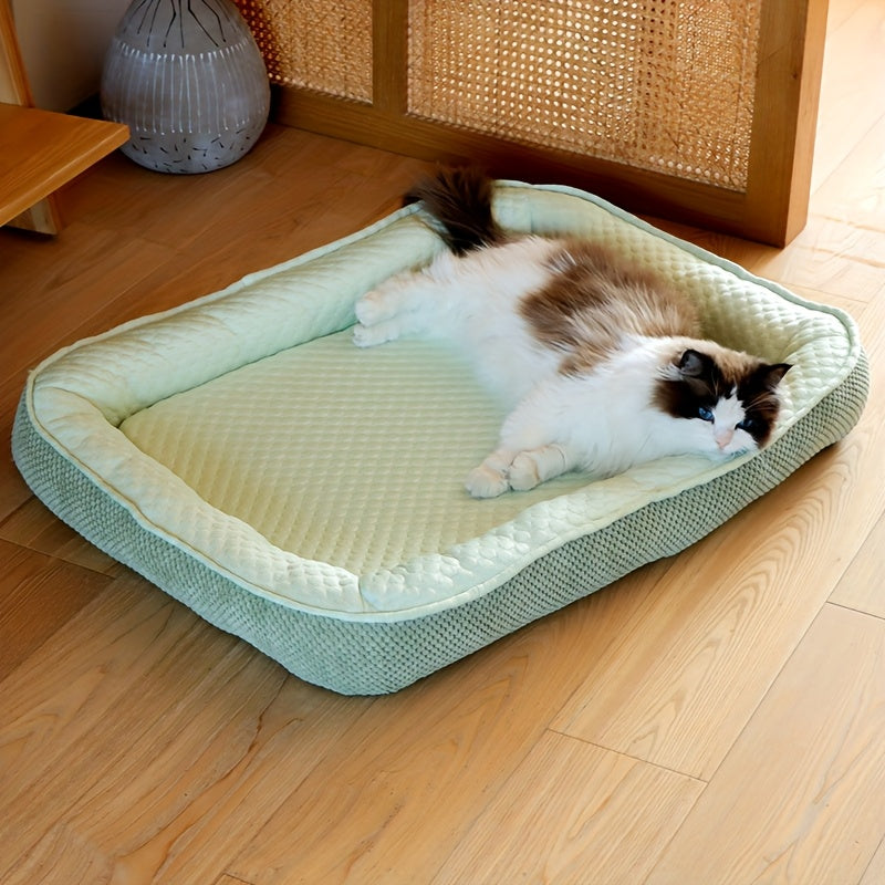 Cooling Ice Fabric Pet Bed for Small & Medium Dogs & Cats - Removable Washable Summer Cooling Pad, Breathable Non-Electric Comfort for Hot Weather, Indoor Pet Rest | Cozy Pet Bed | Functional Pet Accessory