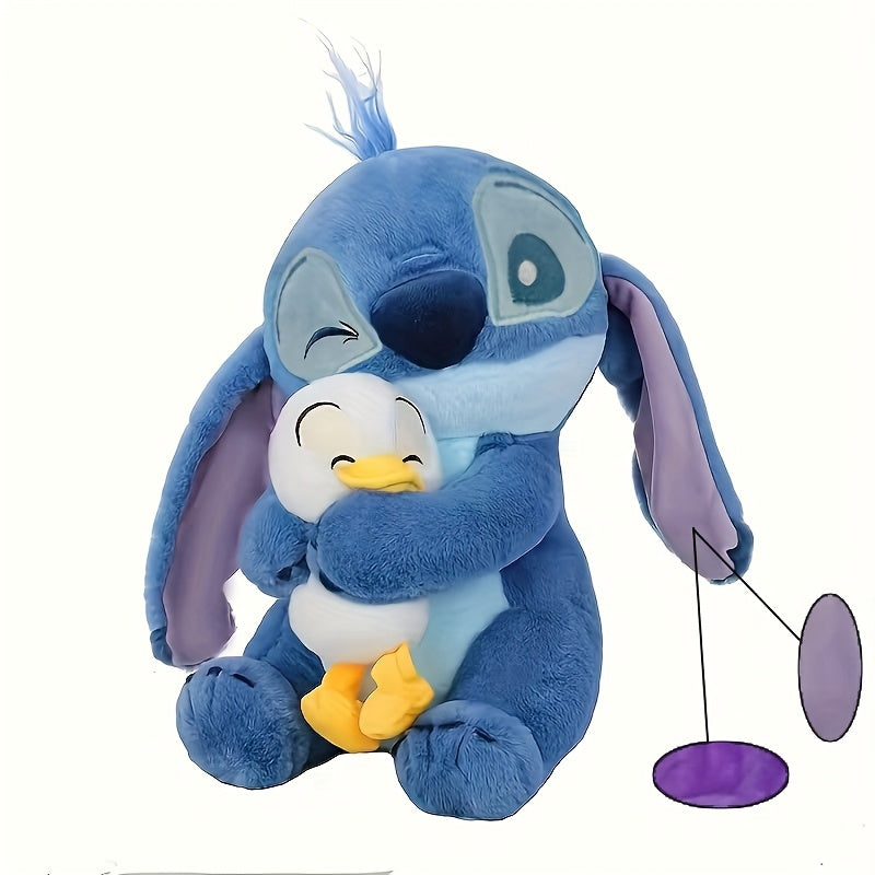 Stitch & Duck Plush Toy - Official Stitch Hugging Duck, Soft Blue Stitch Plush with Expressive Eyes, Birthday & Valentine's Gift.