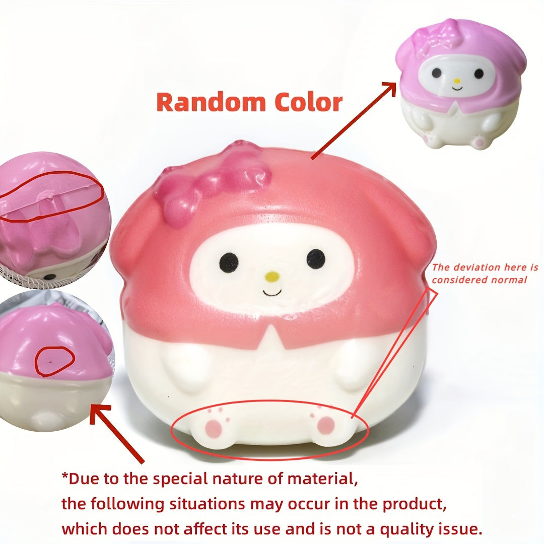 Sanrio Kawaii Melody Decompression Black Beauty Cinnamoroll Babycinnamoroll Squishy Cartoon Hand Pinch Toy, Hot Plastic Polyurethane Material, Mixed Colors, Healing Gift for Ages 14+