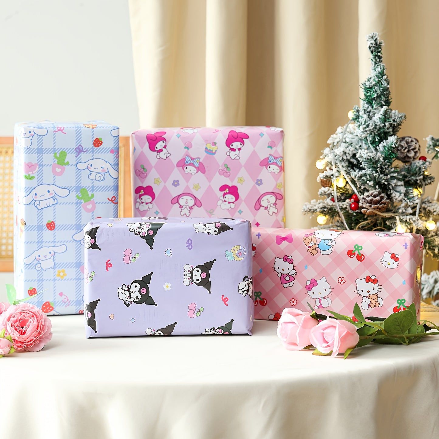 [Stylish New Designs] Sanrio Wrapping Paper | 5/10pcs | Featuring Stylish New Designs of kuromi, My Melody, Cinnamoroll, and hello kitty | Gift Wrapping Paper, Floral Wrapping Paper, Christmas Gift Wrapping Paper, and Holiday