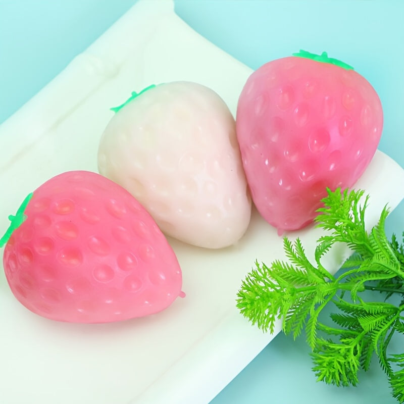 1, Color-Changing Strawberry Squeezing Toy in The Sun, New Unique Simulation Decompression Flour Ball, Decompression Toy, Stress Relief And Anxiety Gadget, New Year, Back to School Season, Spring Festival, Valentine'S Day, Ea