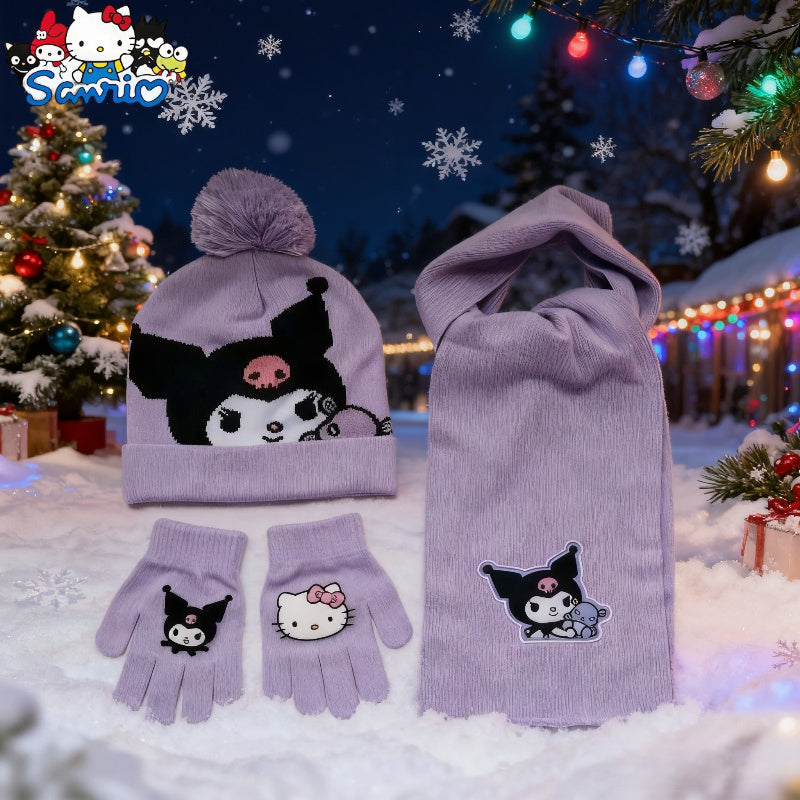 3pcs/set SANRIO Front Kitty Back for kitty Knit Hat