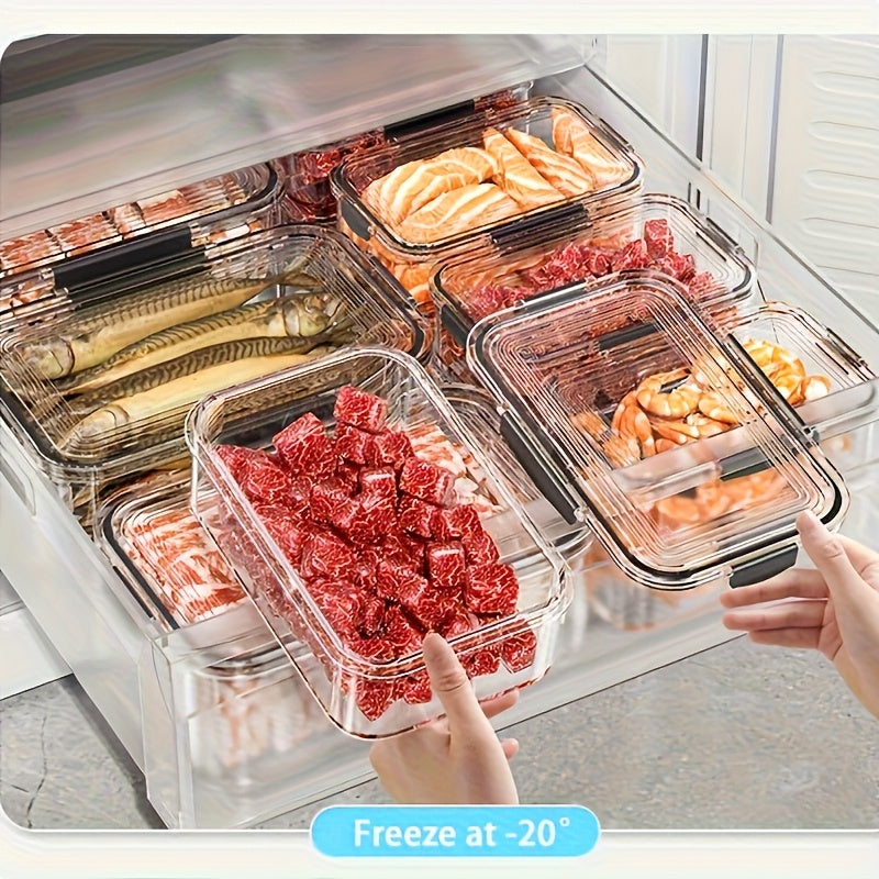 12pcs Stackable Containers 12pcs Stackable Refrigerator Storage Containers with Sealing Lid