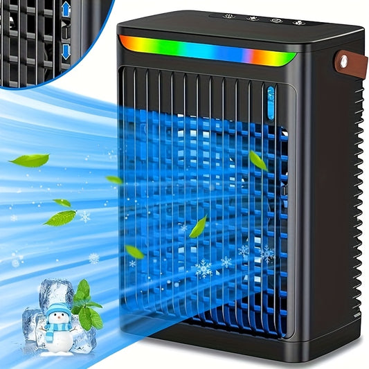 Ultra-Large Portable USB Bladeless Fan | Large Capacity Battery, Standable and Wall-Mounted Options, LED Display for Power and Speed with Lighting, Ideal for Travel, Outdoor Activities, and Office Use