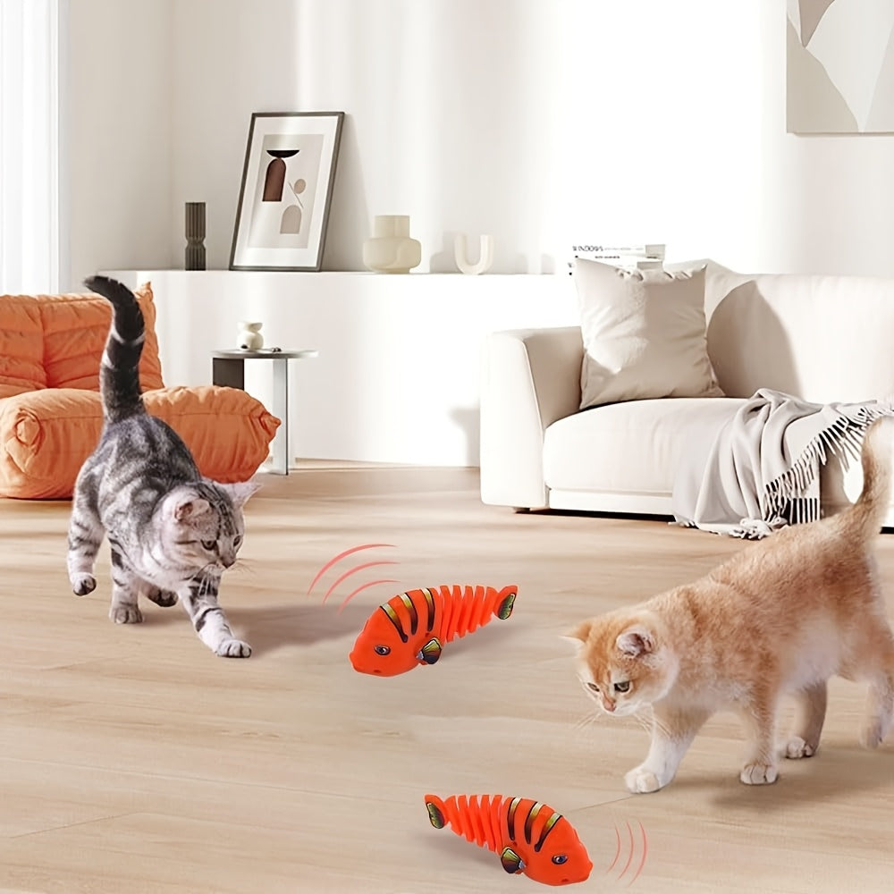 360° Swinging Cartoon Fish Wind-Up Toy for Cats
