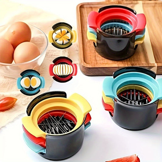 3-In-1 Stainless Steel Egg Slicer and Cutter, Perfect, Durable - 1 Set for Slicing, Cutting, and Shredding Eggs, Fruits, and Vegetables, Kitchen Tools and Supplies for Restaurant Use