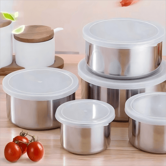 5pcs Stainless Steel Sealed Storage Box Set with Lids - Durable, BPA-Free, Leak-Proof Containers for Food Storage, Perfect for Home, Hotel, RV Use, Outdoor Essentials | Sleek Stainless Finish | Durable Construction, Food Stor