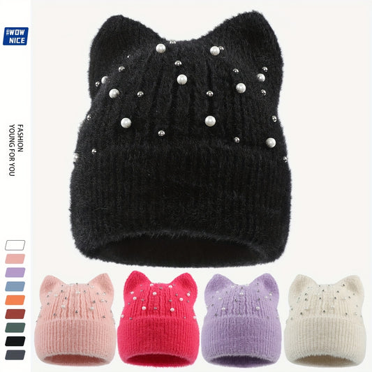 1pc Thick Plush Winter Beanie Hat