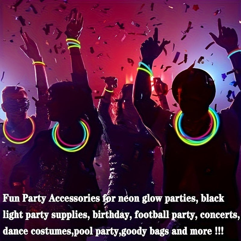 [100pcs Luminous Glow Sticks] 100pcs Luminous Glow Sticks | Luminous Party Supplies and Decorations | Suitable for Halloween Birthday Party Supplies, Wedding Parties, Camping Activities, Carnival Concerts, Including Connector