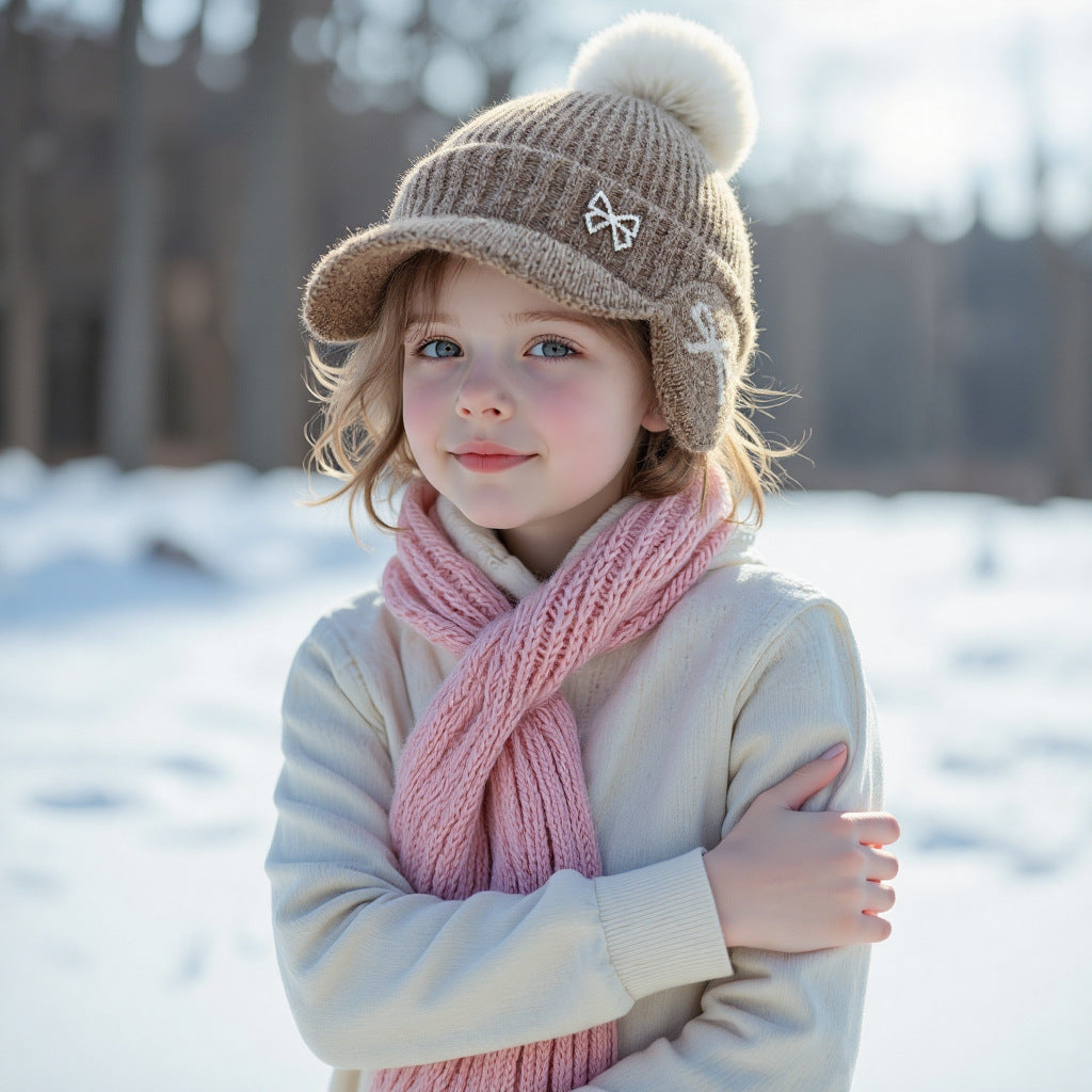 New Small Fragrant Pearl Butterfly Knot Hat for Autumn And Winter