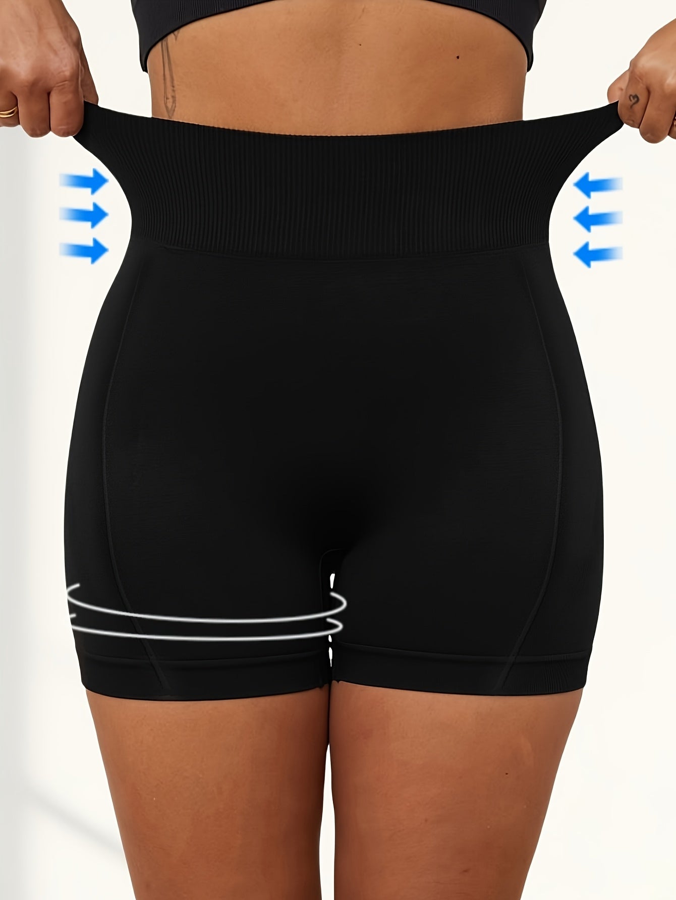 5pcs High-Waisted, High-Rise Athletic Shorts for Women - Black, Green, Pink, Light Blue, and Purple - Stretchy, Comfortable Yoga, Exercise, and Running Shorts, Exercise Shorts|Stretchy Fabric|Medium Support Sh