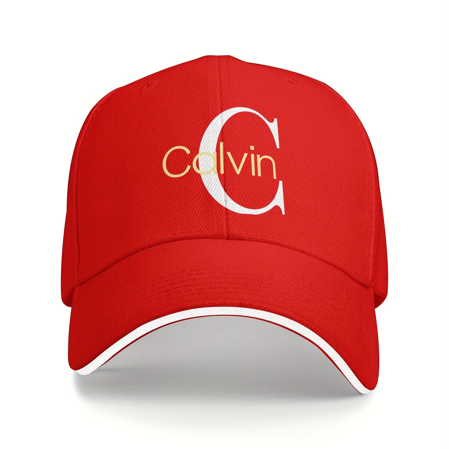 1pc Calvin Letter Print Baseball Cap - Adjustable, Breathable Dad Hat for Men & Women, Perfect for Outdoor Activities & Gatherings, Ideal Gift Choice, Outdoor Headwear | Stylish Dad Hat | Mesh Back Hat