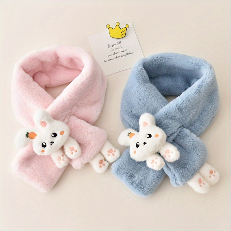 1pc Kids Scarf, Cartoon Bunny Desig