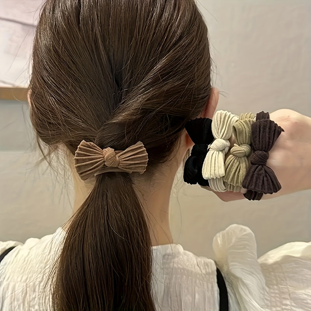 20pcs Bohemian Winter Hair Ties for & Women - Soft Elastic