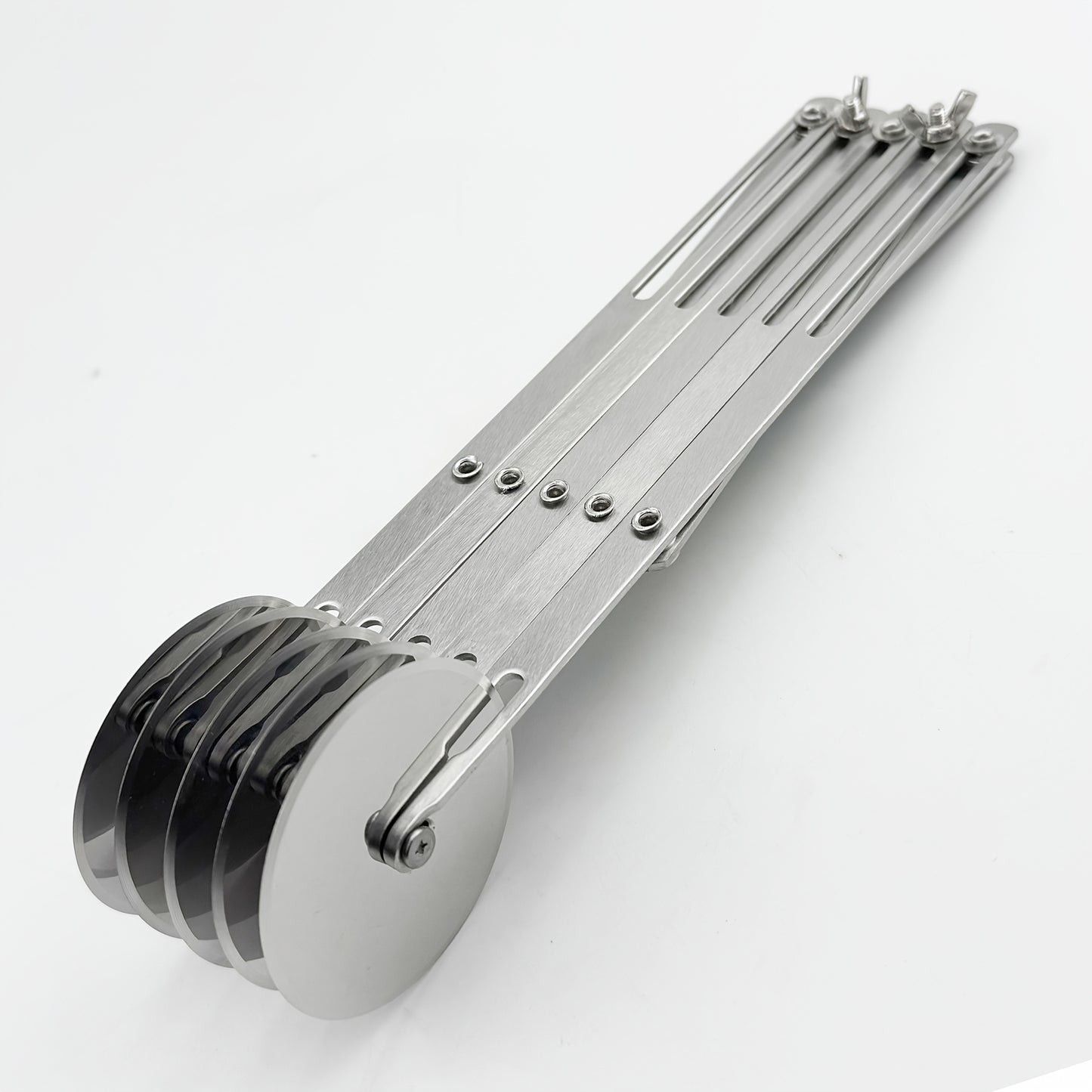5-Wheel Pastry Knife - Stainless Steel Dough Cutter, Expandable Pasta Roller,