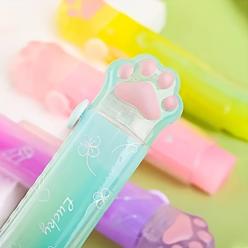 1PC Adorable Paw Design Push-Pull Cube Eraser, TPR Material, Rectangular Shape for School and Office Supplies