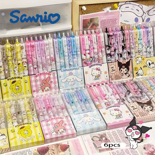 6pcs Sanrio Family High-Value KT Press Ballpoint Pen